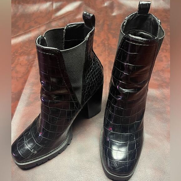 Steve Madden Ladon Platform Chelsea‎ boot black croc size 10 - Picture 1 of 13